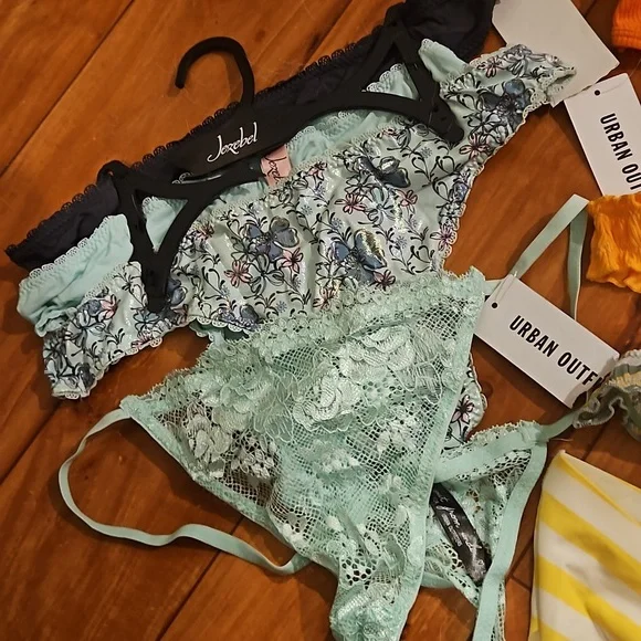 10 Large UO parade hot pastel lace cutout undies panties thongs variety set